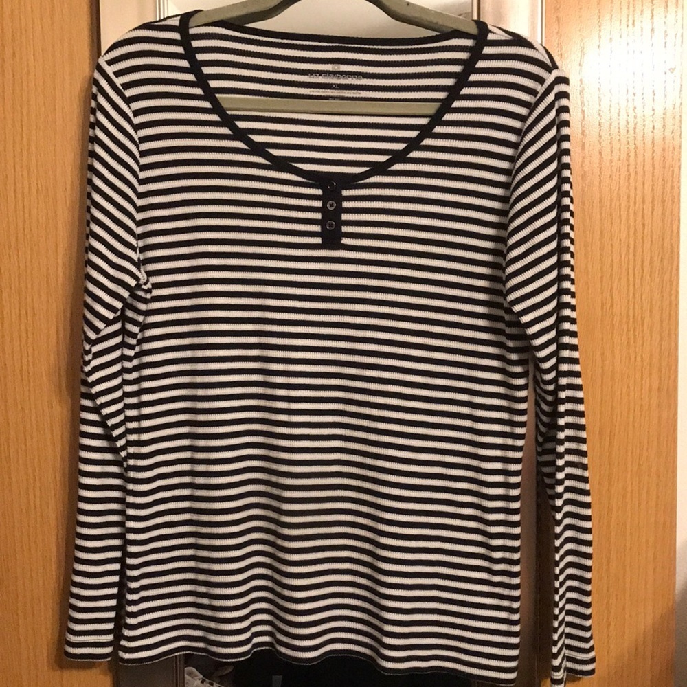 Black and white striped long sleeve Liz Claiborne size XL shirt